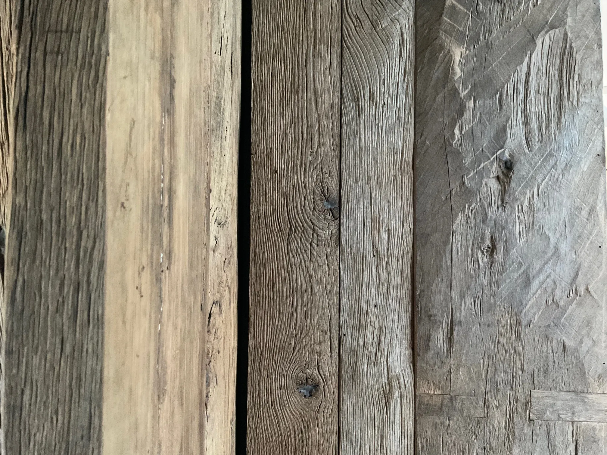 Recycled European oak boards in a range of finishes